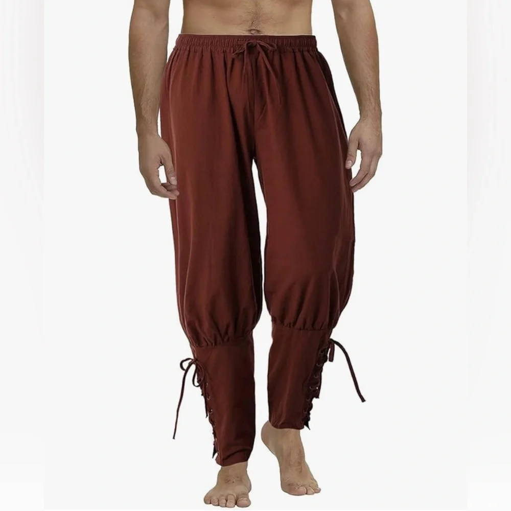 Men's Medieval Pants Viking Pirate Costume Trousers - Picture 1 of 3